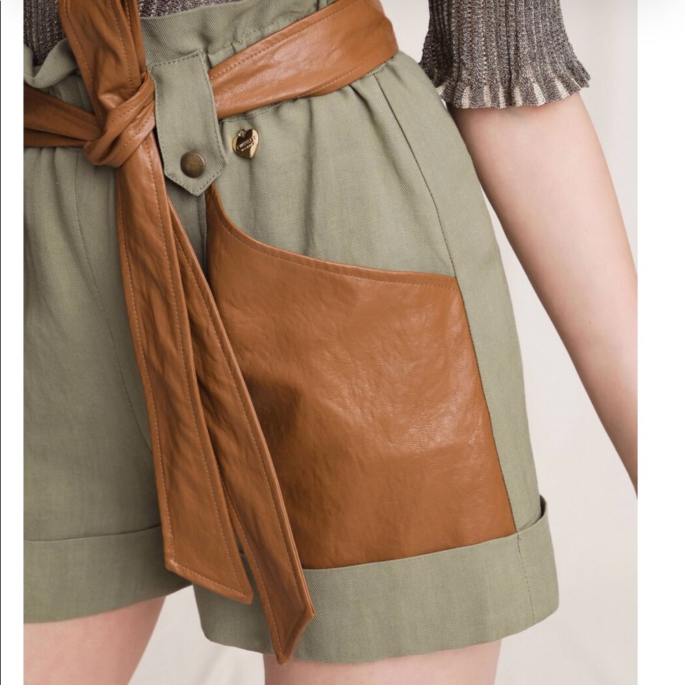 Twinset Canvas and faux leather shorts - Picture 3 of 7
